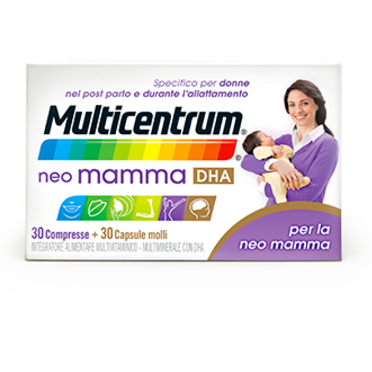 Multicentrum Neo Mamma DHA Integratore Alimentare 30 Compresse + 30 Capsule Molli