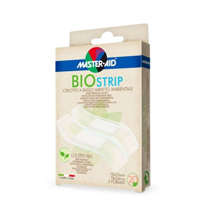 Master-Aid® Bio Strip Cerotto A Basso Impatto Ambientale 20 Pezzi 2 Formati 78x20mm - 78x26mm