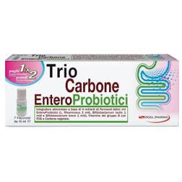 Pool Pharma Triocarbone Enteroprobiotici Integratore Alimentare 7 Flaconcini x10ml