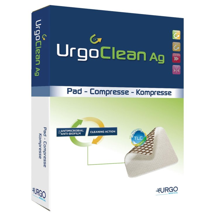 UrgoClean AG/Silver Medicazioni Antibatteriche 6x6cm 5 Medicazioni