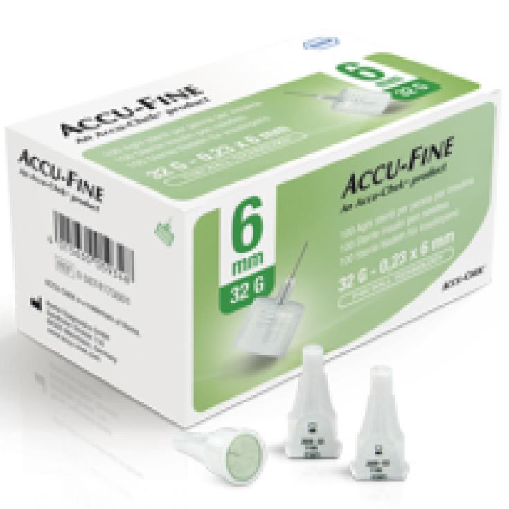 Accufine - 100 Aghi Sterili G29 Da 12 Mm Per Penna Insulina