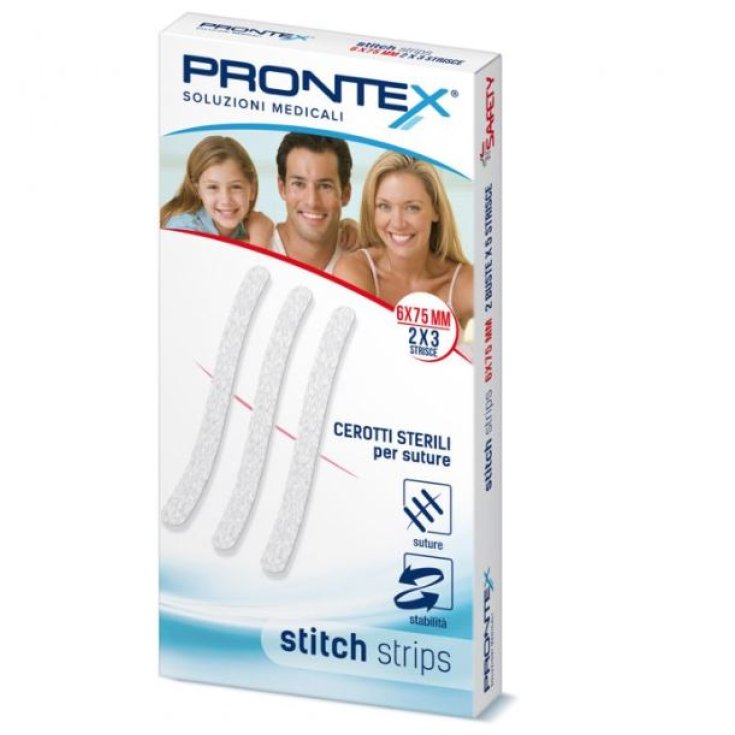Prontex Stitch Strips Cerotti Sterili Per Suture 6x75mm 10 Pezzi