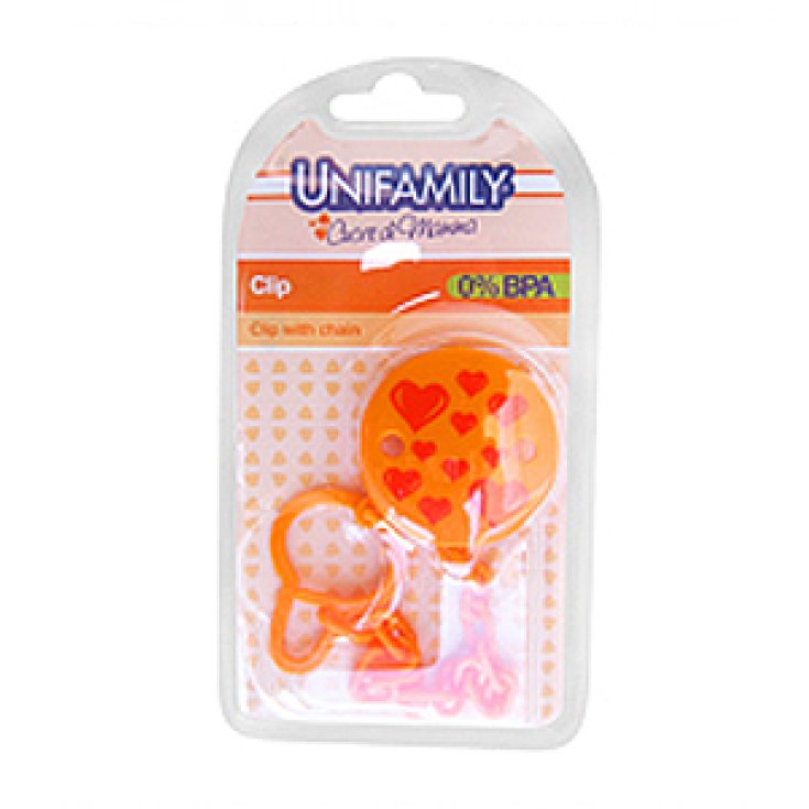 Unifamily Clip Con Catenella Arancione 1 Pezzo