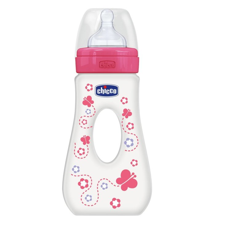 Chicco Biberon Benessere Passeggio Polipropilene E Silicone Girl 240ml  +4 Mesi