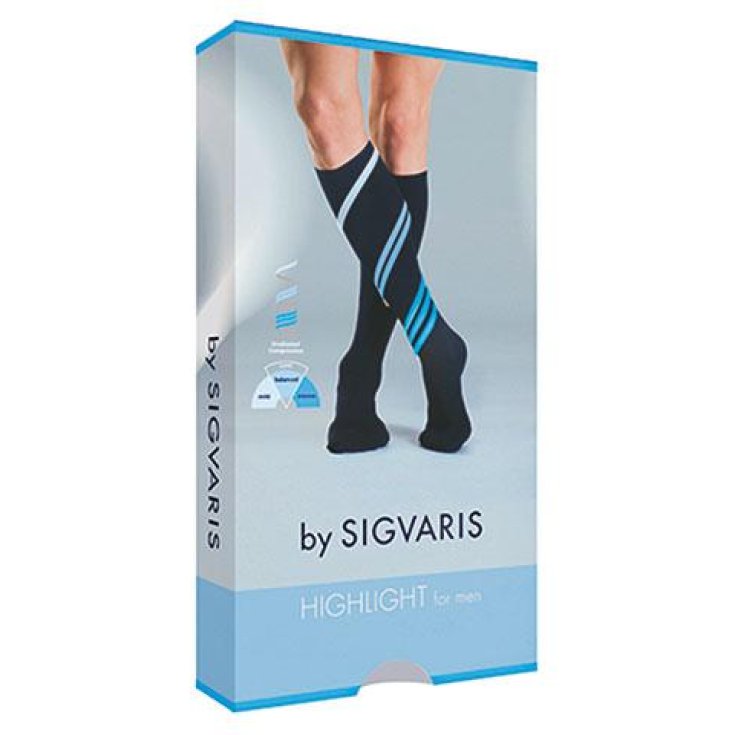 Sigvaris High Light for Man Gambaletto Punta Chiusa Colore Marine Taglia L Lunga