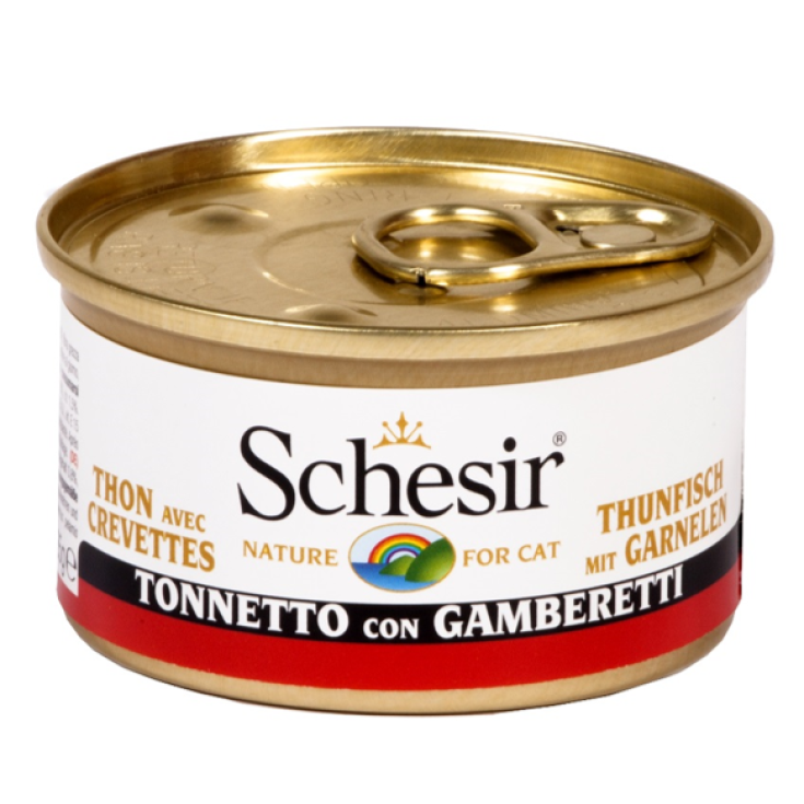 Schesir Tonnetto Con Gamberetti Mangime Animali 85g