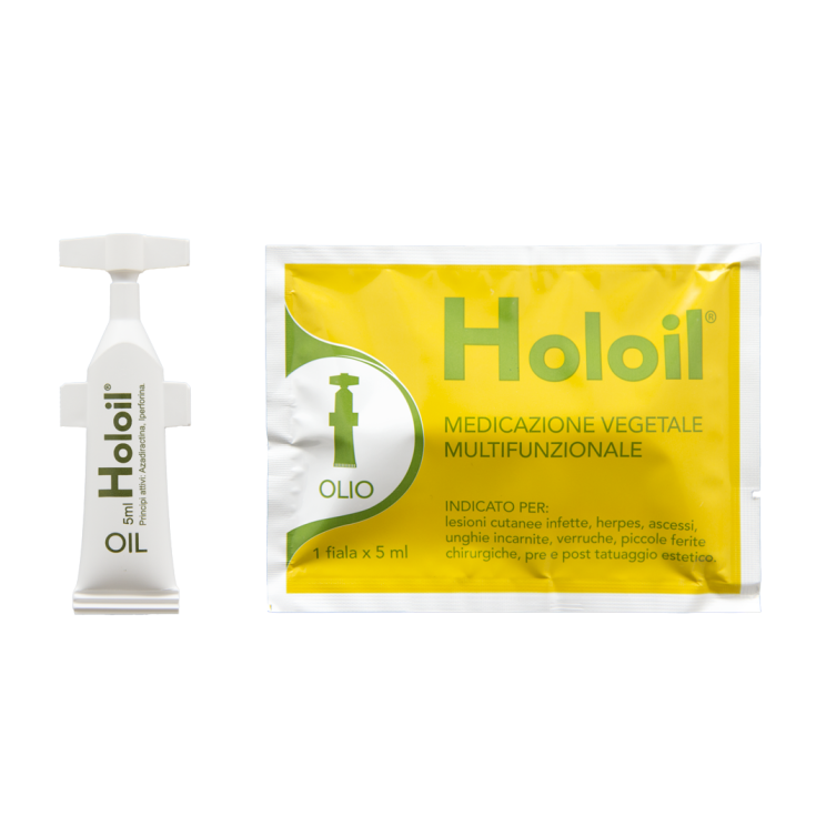 Holoil Medicazione Vegetale Multifunzionale Olio Monodose Fiala Richiudibile x5ml