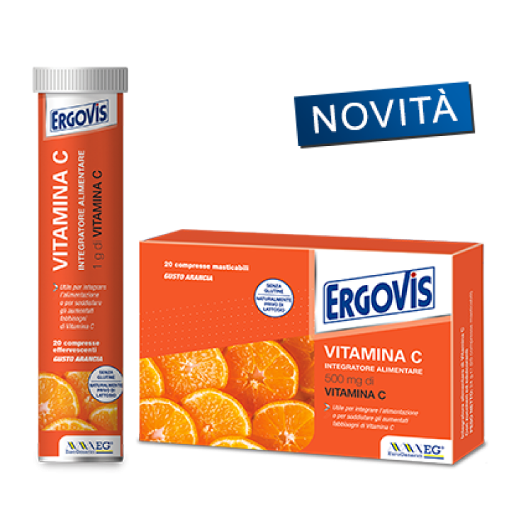 Ergovis Vitamina C Integratore Alimentare 500mg 20 Compresse Masticabili
