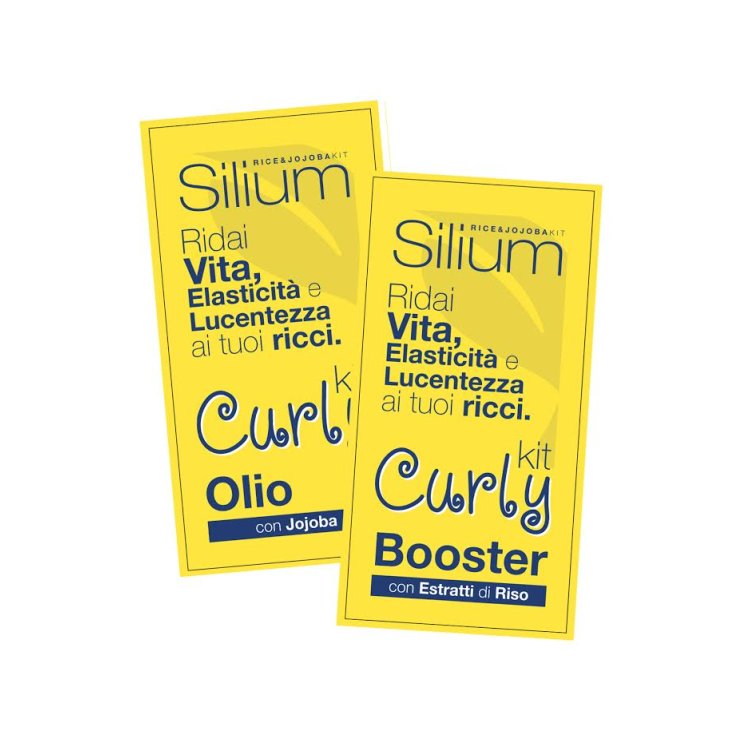 Silium Kit Curly Olio + Booster Trattamento Rivitalizzante Capelli Ricci con Jojoba Estratti Di Riso 2 Bustine x12ml
