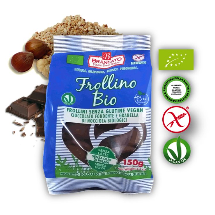 Brancato Frollino Bio Vegan Cioccolato Fondente E Nocciola Senza Glutine 150g