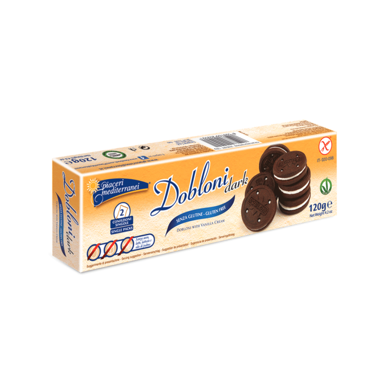 Piaceri Mediterranei Dobloni Dark Biscotti Senza Glutine 120g
