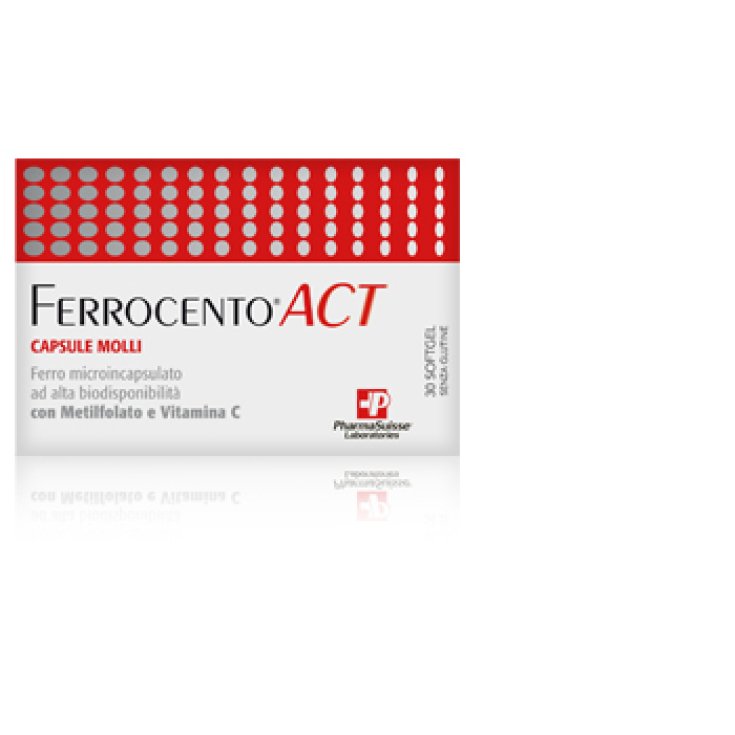 PharmaSuisse Laboratoires Ferrocento Act Integratore Alimentare 30 Capsule Molli