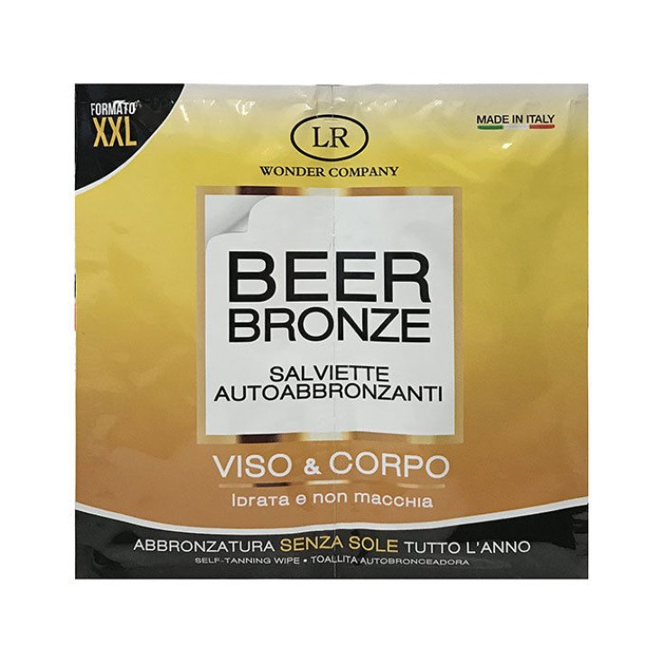 LR Wonder Company Beer Bronze Salviette Autoabbronzanti 2 Pezzi
