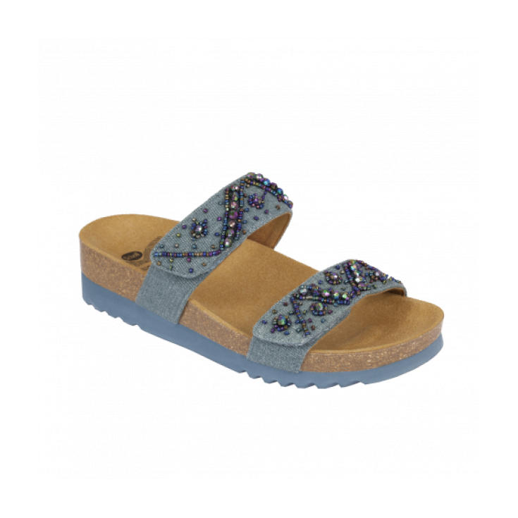 Scholl Zafirah Calzatura In Canvas+ Perline Colore Denim Numero 37