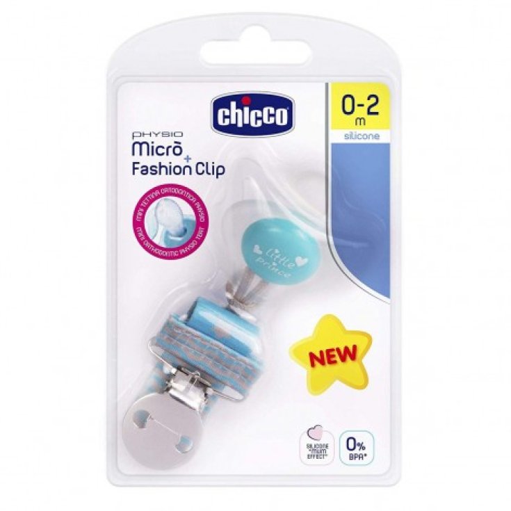 Chicco Micrò Succhietto Con Clip Boy 0-2m Colore Blu