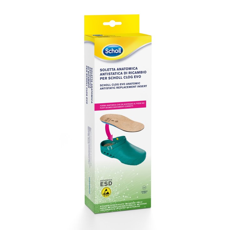 Scholl Clog Evo Solette Di Ricambio Anatomiche Antistatiche Misura 41-42 1 Paio