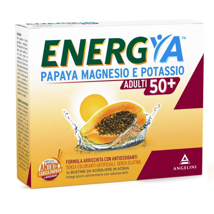 Angelini Energya Papaya Magnesio E Potassio Adulti 50+ Integratore Alimentare 14 Bustine