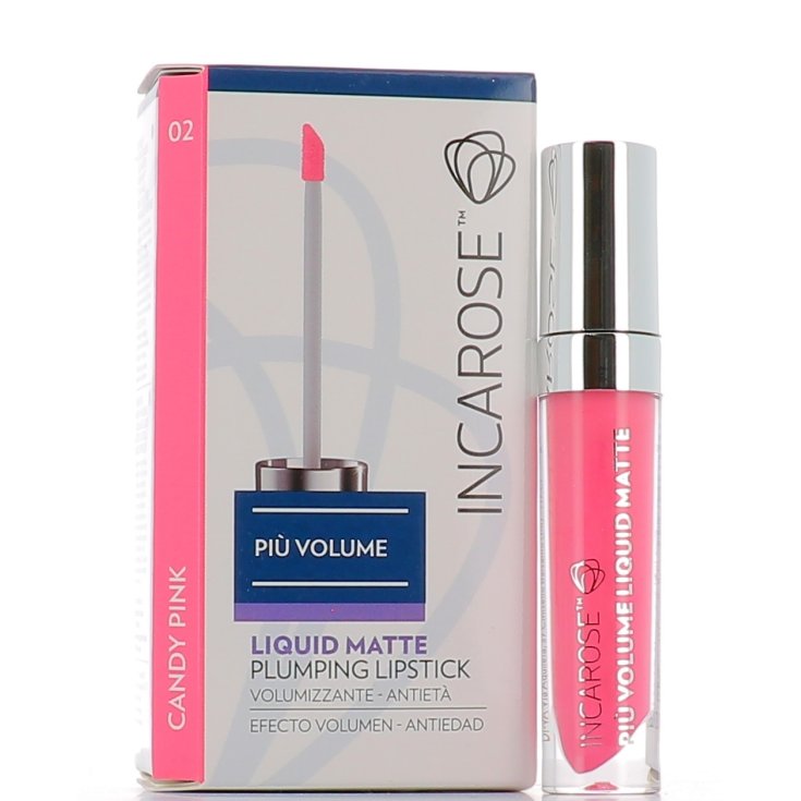 IncaRose Piu' Volume Liquid Matte Plumping Lipstick Volumizzante Anti-Età Colore 02 Candy Pink