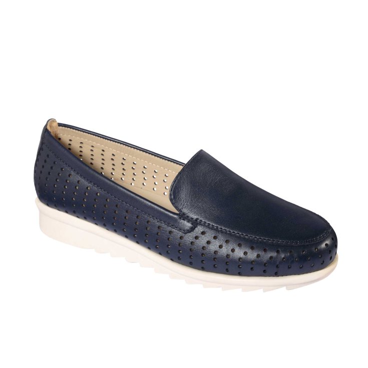 Scholl® Ayami Calzatura In Pelle Laminata Colore Navy Blue Misura 36