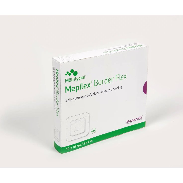 Mölnlycke® Mepilex® Border Flex Medicazione Multiuso All-In-One In Schiuma Con Safetac® Misura 7,5x7,5cm 5 Pezzi
