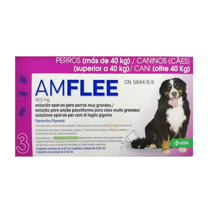 AMFLEE® 402mg Spot-On Cani Oltre 40Kg KRKA 3 Pipette 