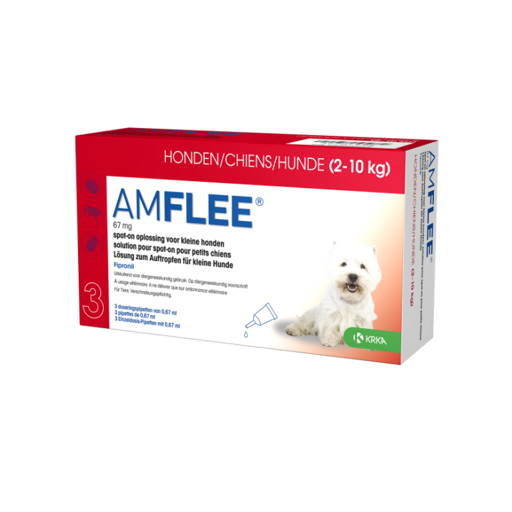 AMFLEE® 67mg Spot-On Cani Da 2-10Kg KRKA 3 Pipette 