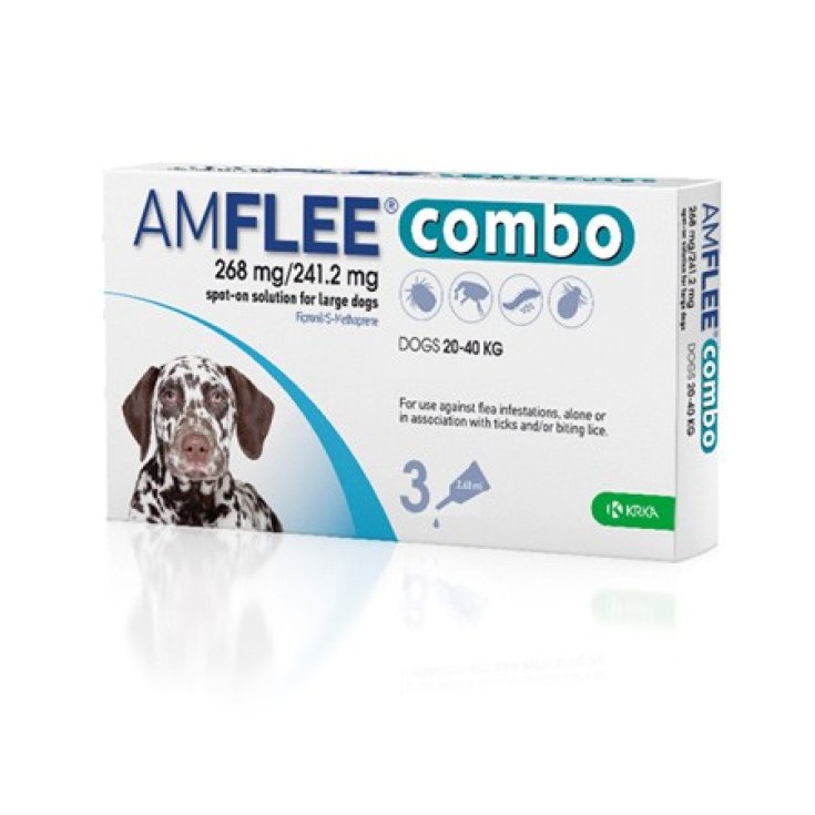 AMFLEE® Combo 268mg/241,2mg Cani (20-40Kg) KRKA 3 Pipette