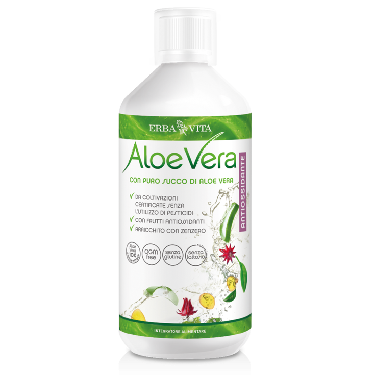 Aloe Vera Puro Succo Antiossidante Erba Vita 1L