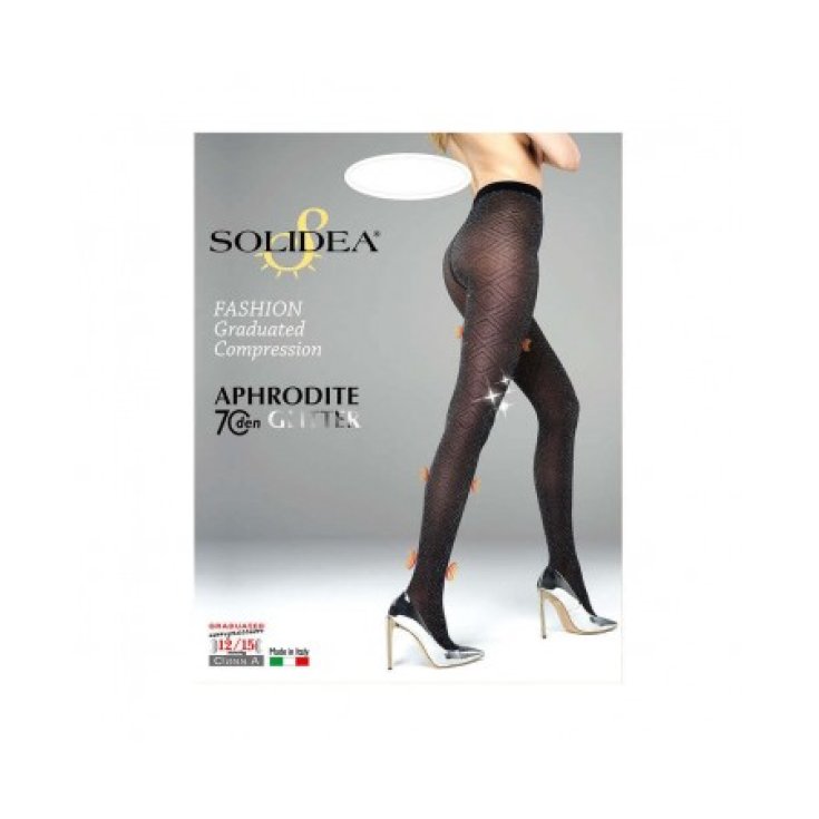 Aphrodite Collant 70 Den Glitter Solidea® Colore Nero Taglia XL 1 Paio