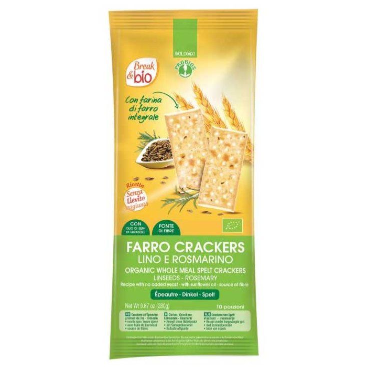 Break&Bio Farro Crackers Lino E Rosmarino Probios 280g