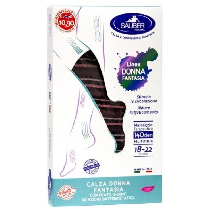 Sauber Calza Donna Fantasia Filato Q-Skin® 140den Colore Biscotto Taglia P