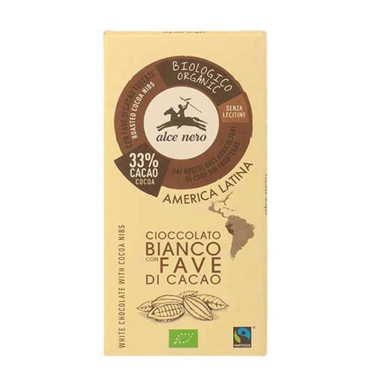 Cioccolato Bianco Con Fave Di Cacao Biologico Alce Nero 100g