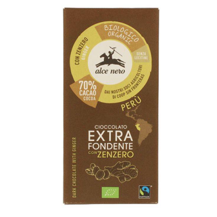 Cioccolato Extra 70% Fondente Con Zenzero Biologico Alce Nero 50g