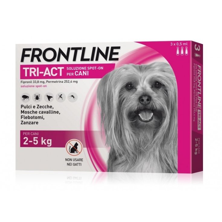 FRONTLINE® TRI-ACT CANI Da 2-5Kg 3 Fiale Da 0,5ml