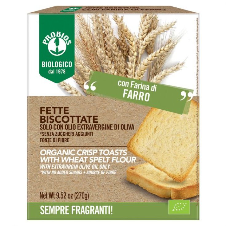 Fette Biscottate 100% Farro - Con Olio Extravergine D'Oliva E Senza Zucchero Probios 270g