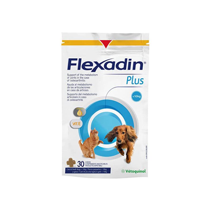 Flexadin® Plus Per Cani Taglia Piccola E Gatti Vétoquinol 30 Tavolette Masticabili