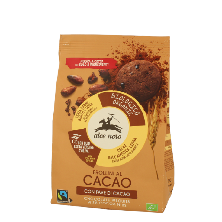 Frollini Al Cacao Con Fave Di Cacao Biologici Alce Nero 250g