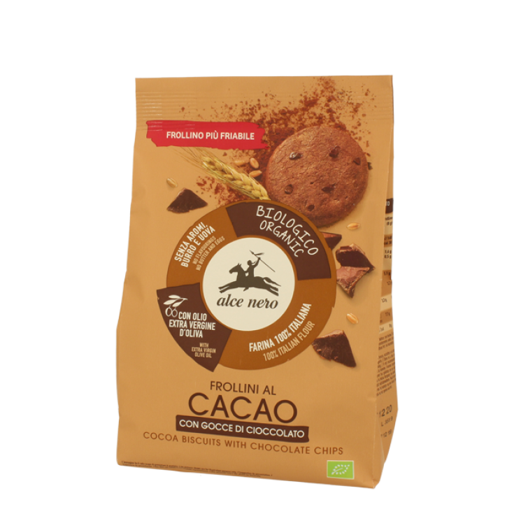 Frollini Al Cacao Con Gocce Di Cioccolato Biologico Alce Nero 300g