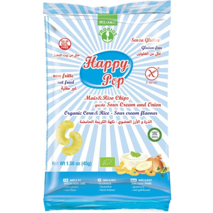 Happy Pop Sour Cream And Onion Biologico Senza Glutine Probios 45g