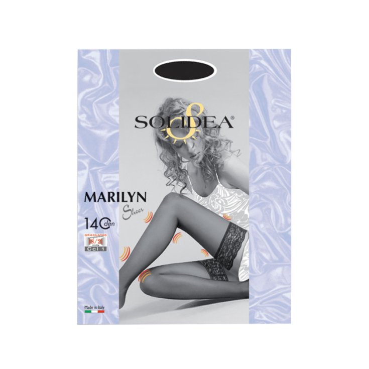 Marilyn Calze Autoreggenti 140 Den Sheer Solidea® Colore Nero Taglia 3-ML