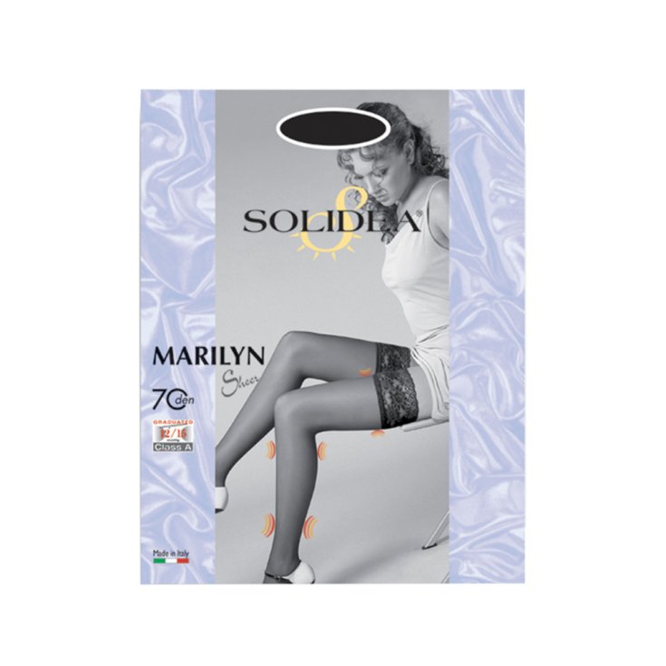 Marilyn Calze Autoreggenti 70 Den Sheer Solidea® Colore Nero Taglia 3-ML 1 Paio