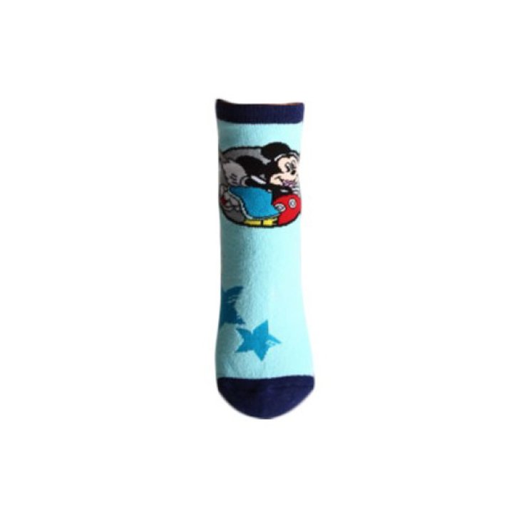 Calza corta calzino antiscivolo bimbo bambino Disney Mickey celeste 23-26