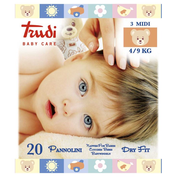 Pannolini Dry Fit Taglia Midi 4/9kg Trudi Baby Care 20 Pannolini