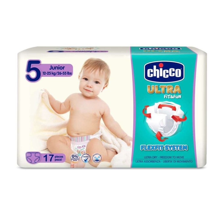 Pannolino Ultra Fit&Fun Junior 12-25kg Taglia 5 Chicco® 17 Pezzi