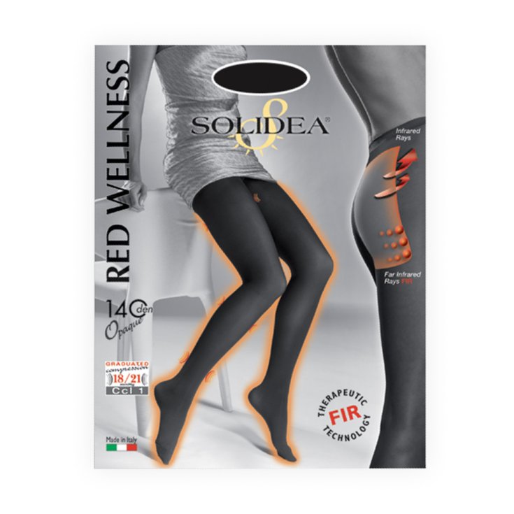Red Wellness Collant 140 Den Opaque Solidea&reg; Colore Nero Taglia 3-ML 1 Paio
