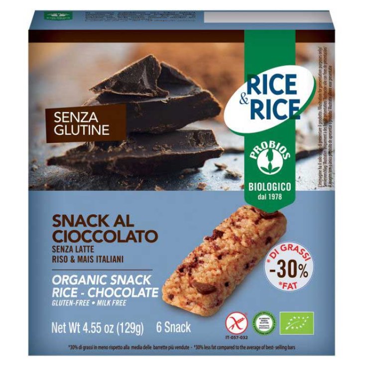 Rice&Rice Snack Di Riso Al Cioccolato Probios 21g