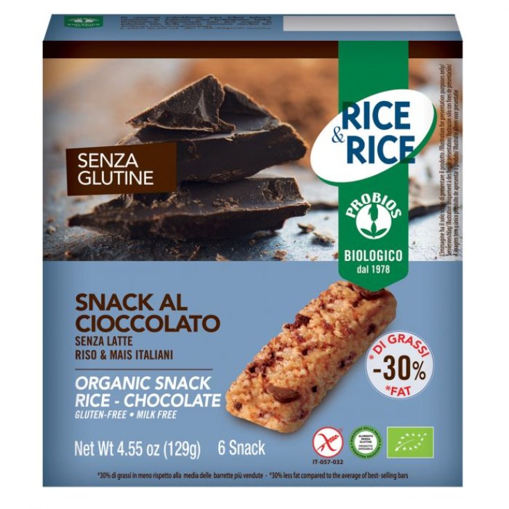 Rice&Rice Snack Di Riso Al Cioccolato Probios 6x21g