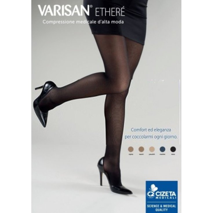 Varisan&reg; Ether&eacute; Collant 15-20mmHg Normale Punta Aperta Colore Nero Taglia 4 Cizeta