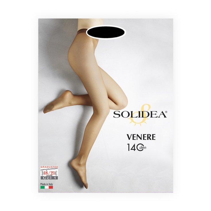 Venere Collant Tutto Nudo 140 Den Solidea® Colore Nero Taglia 3-ML 1 Paio