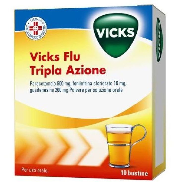 Vicks Flu Triple Action Powder 10 Sachets